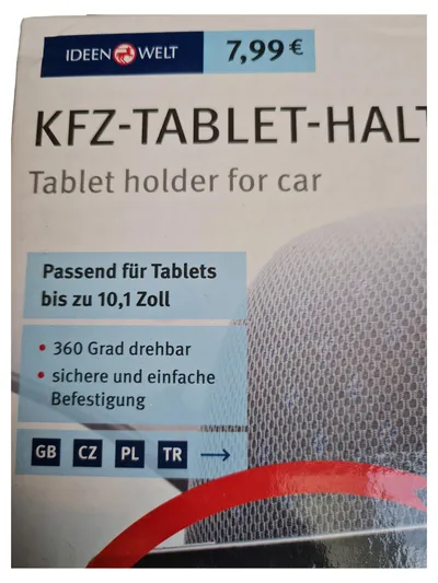IDEENWELT KFZ Tablet Halterung Kopfstütze 360° drehbar bis 10,1 Zoll Schwarz