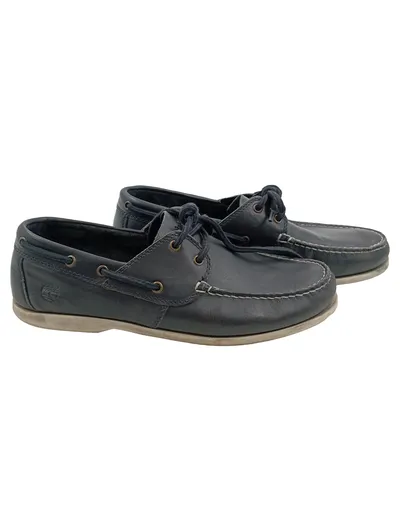 Timberland Herren Bootsschuhe Leder Blau Größe 44.5 Maritim Schnürschuhe