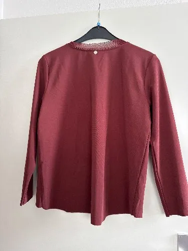 Rich & Royal Damen Bluse Langarm V-Ausschnitt Braun Gr. XL 44