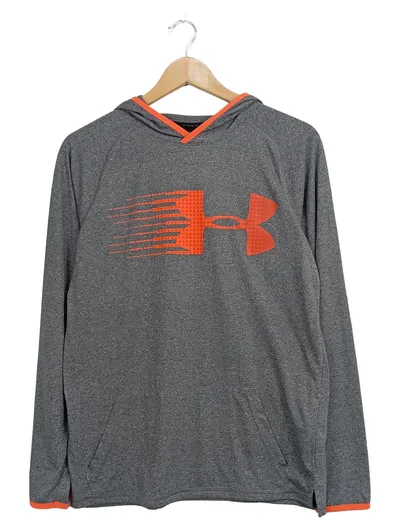 Under Armour Damen Kapuzenpullover Grau Meliert Sportlich Gr. 42 XL