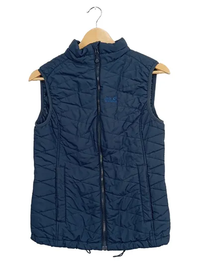 Jack Wolfskin Steppweste Damen Blau Gr. 34/XS Outdoor Gesteppt Logo