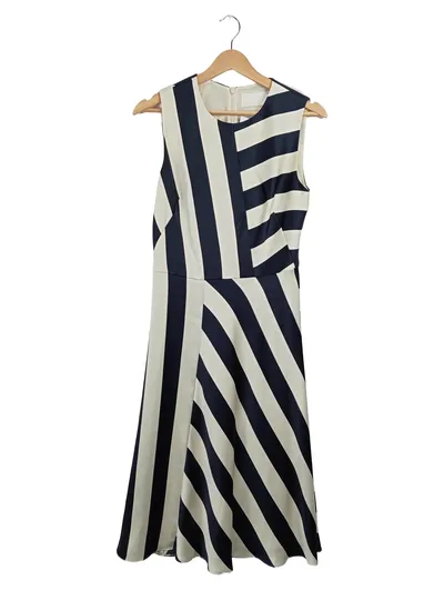 Hugo Boss Damen Festliches Kleid gestreift ärmellos Gr. 36/S