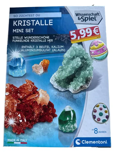 Clementoni Experimentierkasten Kristalle Mini Set Wissenschaft Spiel ab 8 J Blau