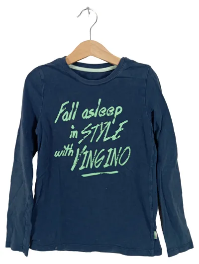 Vingino Kinder Langarmshirt Gr. 128 Blau Casual mit Schriftzug