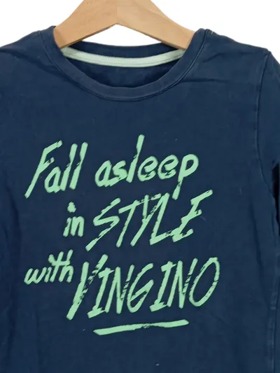 Vingino Kinder Langarmshirt Gr. 128 Blau Casual mit Schriftzug