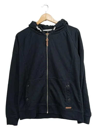Oxmo Herren Sweatjacke Kapuzenpullover Schwarz Gr. L Casual Reißverschluss