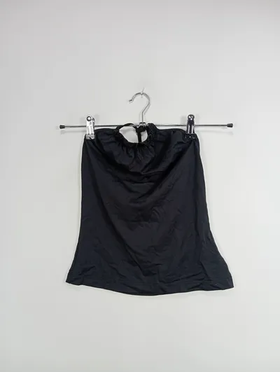 MEXX Damen Top Gr. 38/M Schwarz Basic Träger Raffungen Freizeit