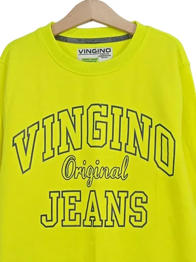Vingino Sweatshirt Jungen Gr. 152 Gelb Langarm Schriftzug Freizeit