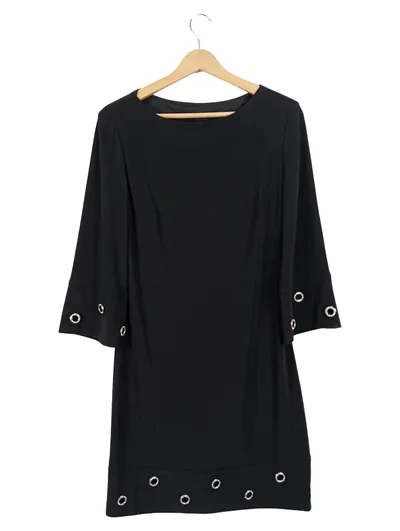 Joseph Ribkoff Damen Cocktailkleid Gr. 36 Schwarz Ösen-Details Elegant