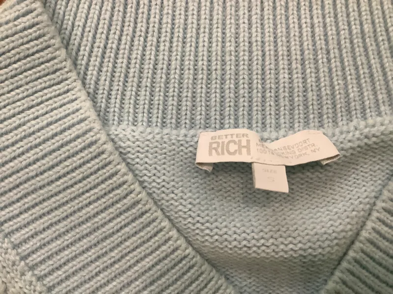 Better Rich Damen Pullunder Strickweste V-Ausschnitt Hellblau Gr. S 3