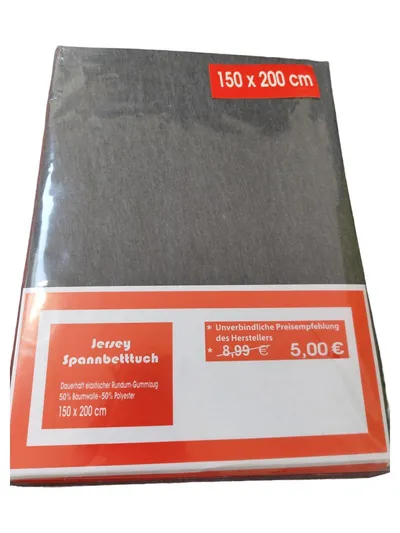 Jersey Spannbetttuch 150x200 cm Grau Baumwolle Polyester OEKO-TEX