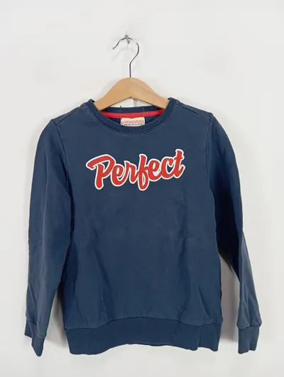 Vingino Kinder Pullover Blau Gr. 128 (8) Schriftzug Perfect