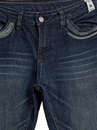X-MALL Damen Jeans Hose Bootcut Blau Gr. 34 Casual Stretch