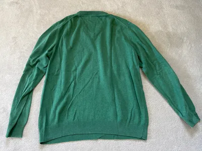 Montino Herren Pullover Grün Gr. 50/L Casual Baumwolle V-Ausschnitt