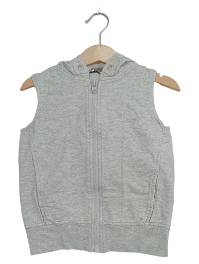 Lindex Kinder Sweatweste Kapuze Grau Gr. 110 Casual Baumwolle