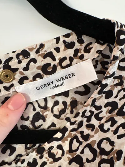 Gerry Weber Damen Langarmshirt Leopardenmuster Beige Gr. 38 Viskose