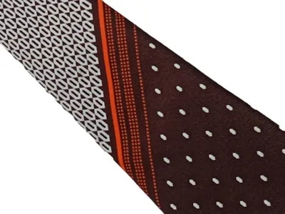 Commodore Herren Krawatte Business Braun Grafisch 130cm 11.5cm Polyester