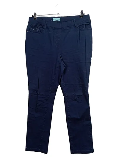 Pfeffinger Damen Jeans Tapered Fit Strass Baumwolle Blau Gr. W35/46/XXL