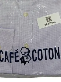 CAFÉ COTON Herren Business Hemd Gr. 40 Lila Langarm Baumwolle 3
