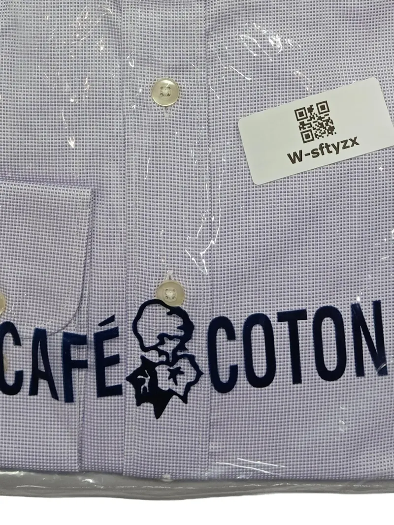 CAFÉ COTON Herren Business Hemd Gr. 40 Lila Langarm Baumwolle 3
