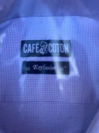 CAFÉ COTON Herren Business Hemd Gr. 40 Lila Langarm Baumwolle 5