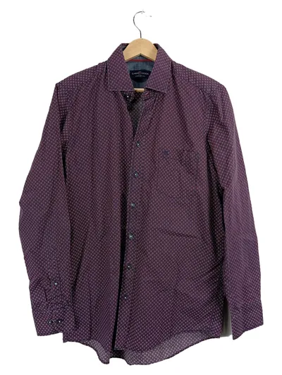 CASAMODA Herren Freizeithemd Comfort Fit Gr. M/50 Lila Geometrisch