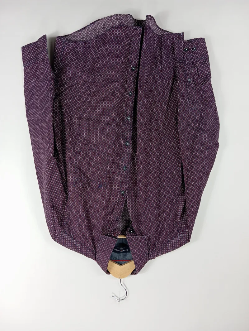 CASAMODA Herren Freizeithemd Comfort Fit Gr. M/50 Lila Geometrisch 2