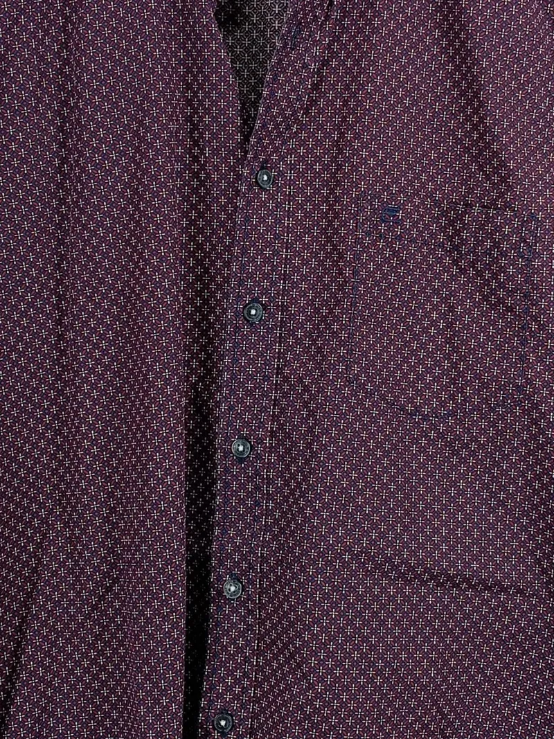CASAMODA Herren Freizeithemd Comfort Fit Gr. M/50 Lila Geometrisch 4