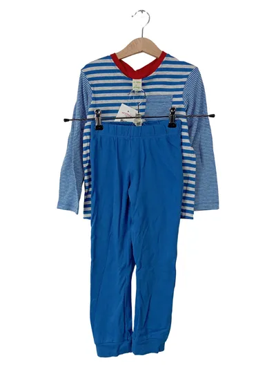 ALANA Kinder Schlafanzug Gr. 110/116 Blau Gestreift Baumwolle Pyjama