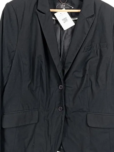 XINT Damen Blazer Jacke Gr. 46 Schwarz Klassisch Business