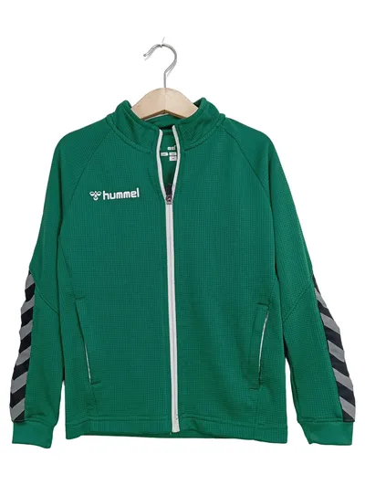 Hummel Kinder Trainingsjacke Grün Gr. 116 Sport Polyester Logo