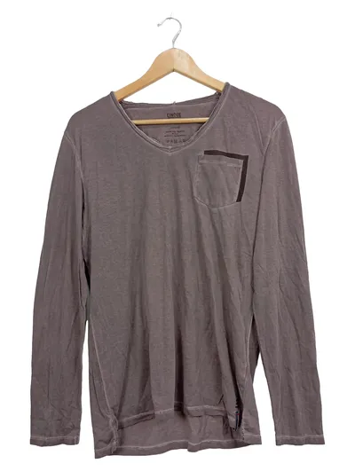 Cinque Herren Langarmshirt Grau Gr. 48/M Baumwolle Casual