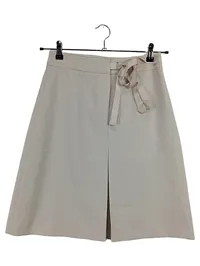 MANGO Damen A-Linienrock Beige Gr. S/36 Schleife Klassisch 1