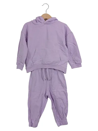 Ergee Jogginganzug Set Hoodie Jogginghose Kinder Gr. 92 Lila Baumwolle