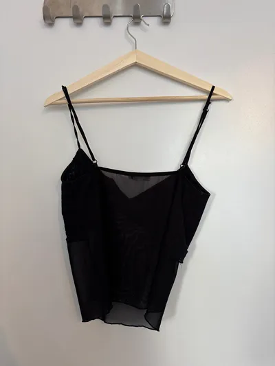 Subdued Damen Top Schwarz Gr. 36 S Feminin Rüschen Trägertop