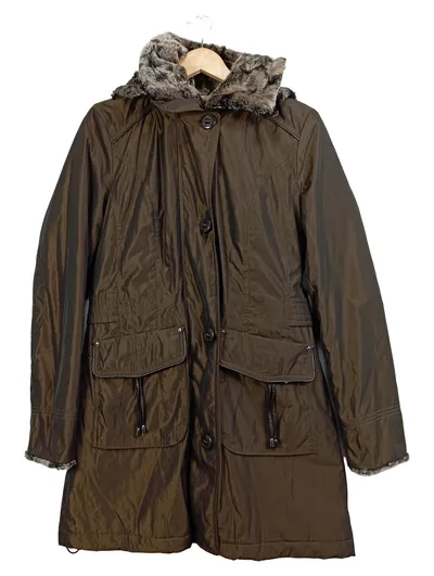 CANDA Damen Winterjacke Gr. 38 M Braun mit Kunstfell Kapuze Herbst Winter