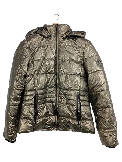 TRAMONTANA Steppjacke Damen Casual Gold Kapuze Reißverschluss Gr. 34 XS