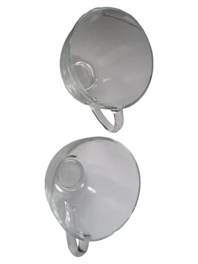 Arcoroc Glas Tasse Unterteller Set 2tlg Transparent Basic 7cm Höhe