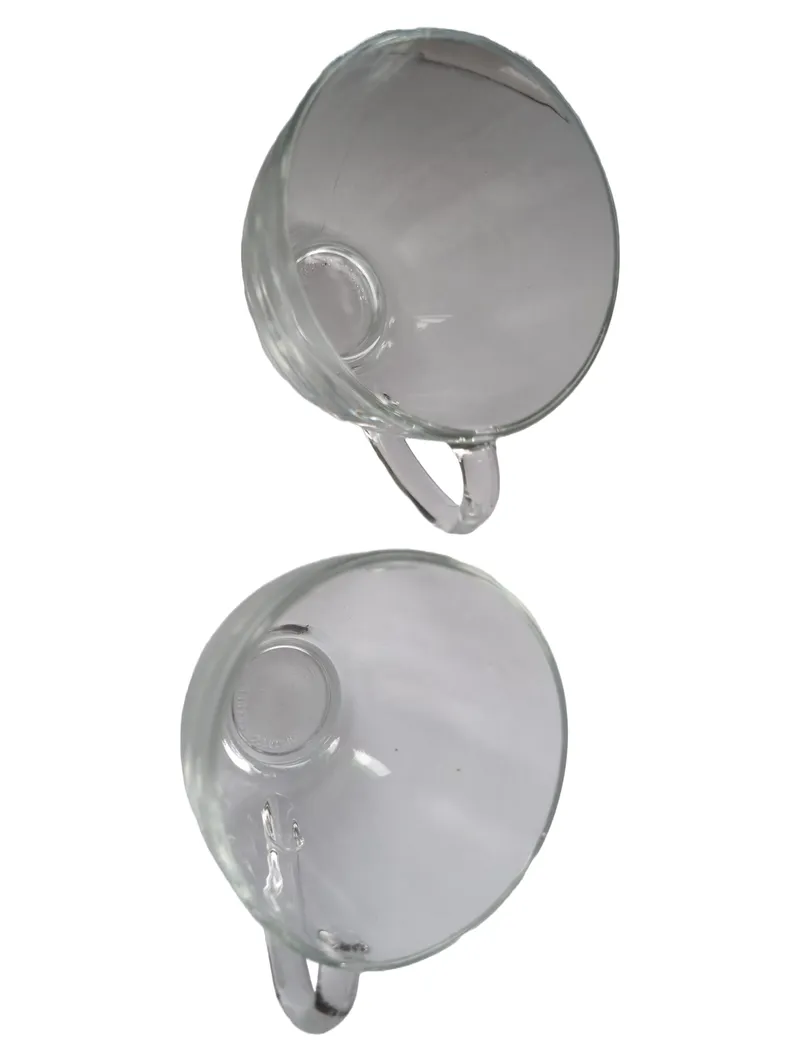 Arcoroc Glas Tasse Unterteller Set 2tlg Transparent Basic 7cm Höhe 2