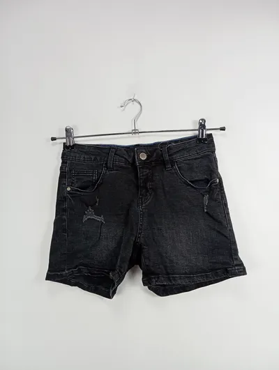 Blind Date Damen Jeans Shorts Gr. 34 Schwarz Casual Distressed