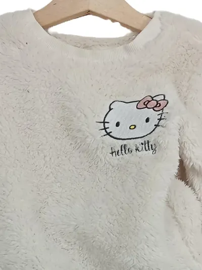 Hello Kitty Schlafanzug Mädchen Gr. 92 Pyjama Set Kuschelig Beige