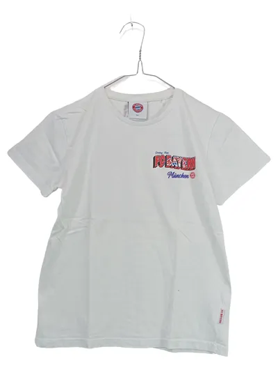 FC Bayern München Kinder T-Shirt Fanshirt Gr. 152 Weiß Baumwolle
