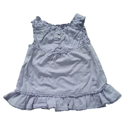 MEXX Sommerkleid Mädchen Gr. 62 Lila Rüschen Baumwolle Minikleid Alltag