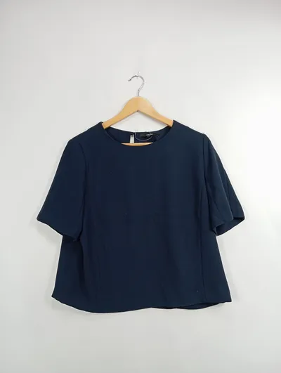 Someday Damen T-Shirt Gr. 38 M Blau Casual Kurzarm Shirt