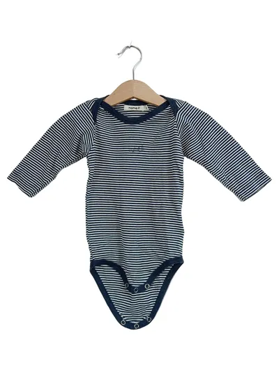 NAME IT Baby Body Langarm gestreift Gr. 74 Baumwolle Blau