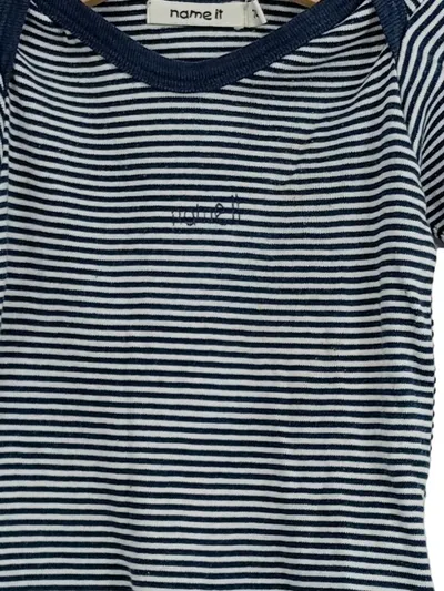 NAME IT Baby Body Langarm gestreift Gr. 74 Baumwolle Blau