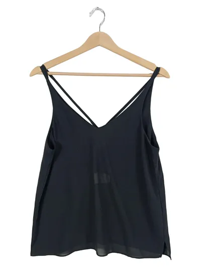 Topshop Damen Top Trägertop V-Ausschnitt Schwarz Gr. 38/M