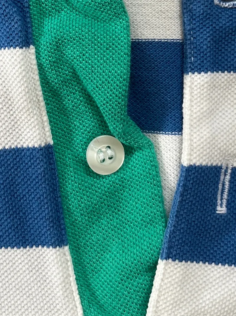 Conleys Herren Poloshirt M Gestreift Maritim Blau Weiß Grün 4
