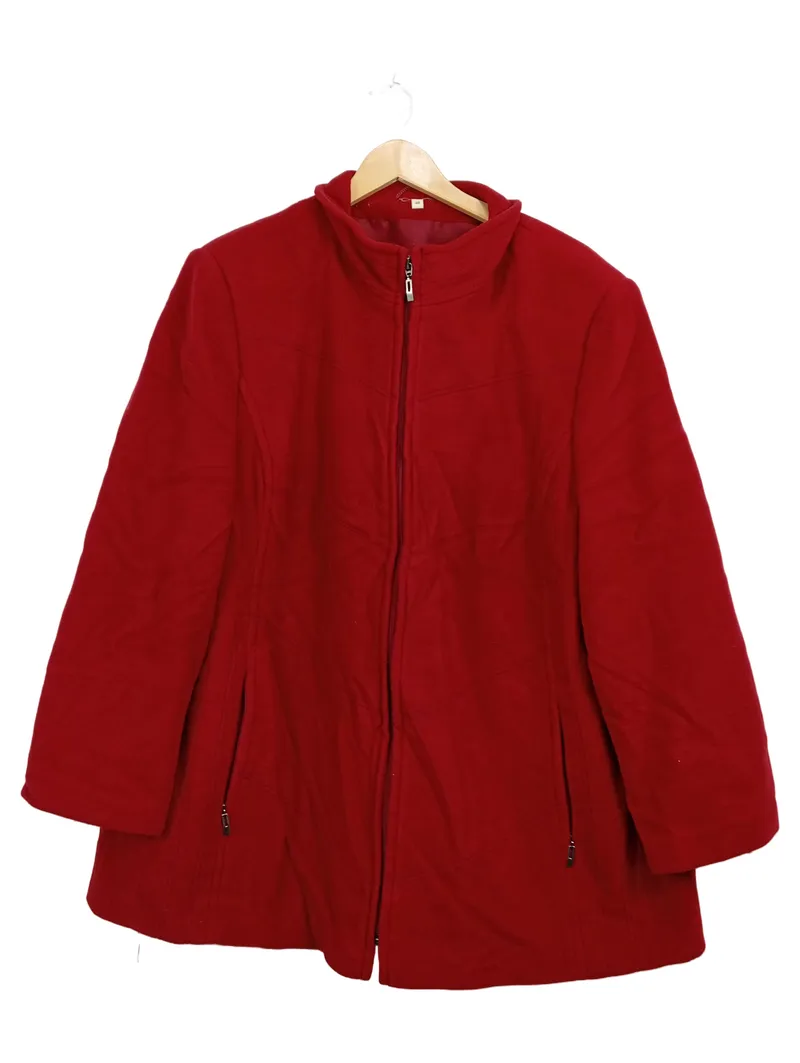 Création Atelier GS Damen Winterjacke Rot Gr. 48 Fleece Stehkragen 1