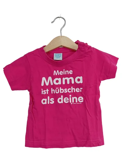 Anna & Philip Kinder T-Shirt Pink Gr. 68/74 Spruch Meine Mama ist hübscher als